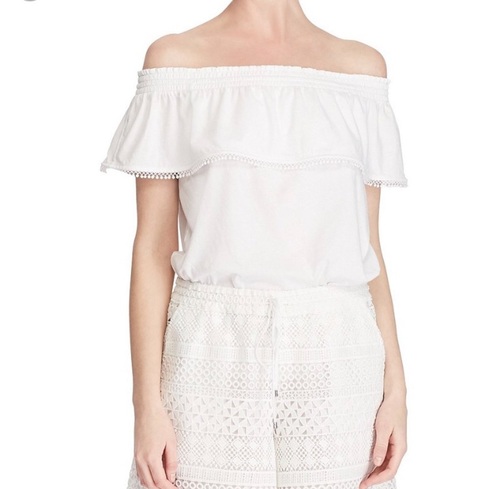 White off-shoulders summer blouse